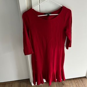Red 3/4 Sleeve Lauren Ralph Lauren Dress